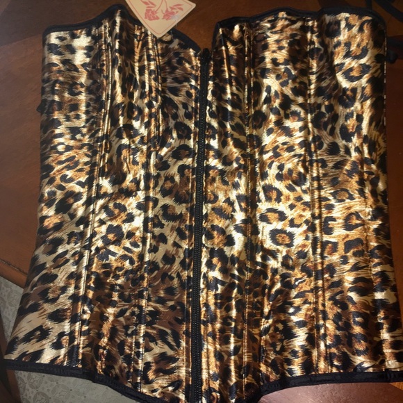 Reversible animal cheetah zebra print corset - Picture 2 of 8